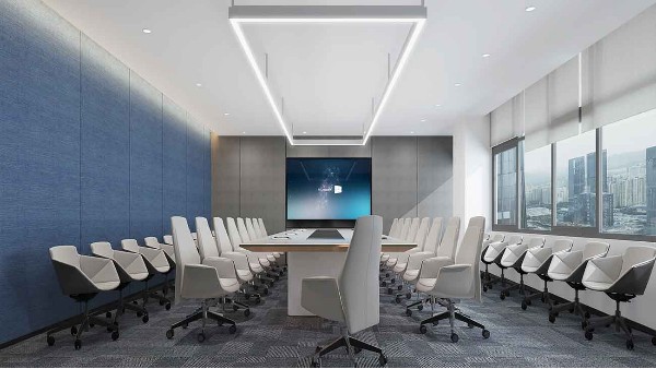 多人會(huì)議室設(shè)計(jì)效果圖-寶安區(qū)企業(yè)裝修效果圖-深圳文豐裝飾
