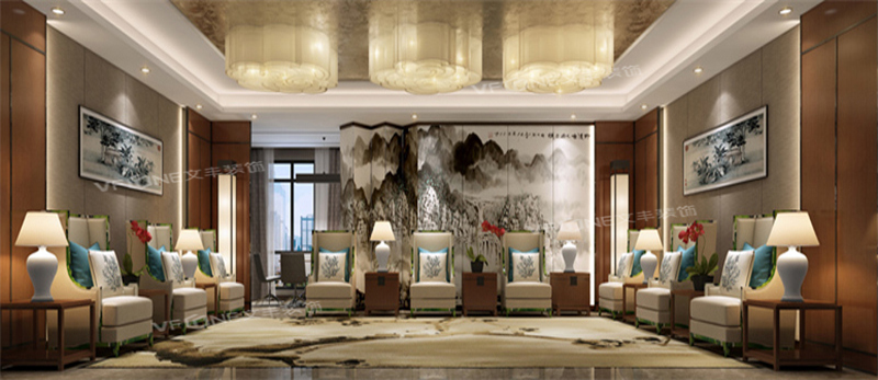 辦公室中式裝修效果圖