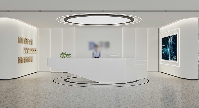 辦公室前廳設(shè)計(jì)效果圖-文豐裝飾