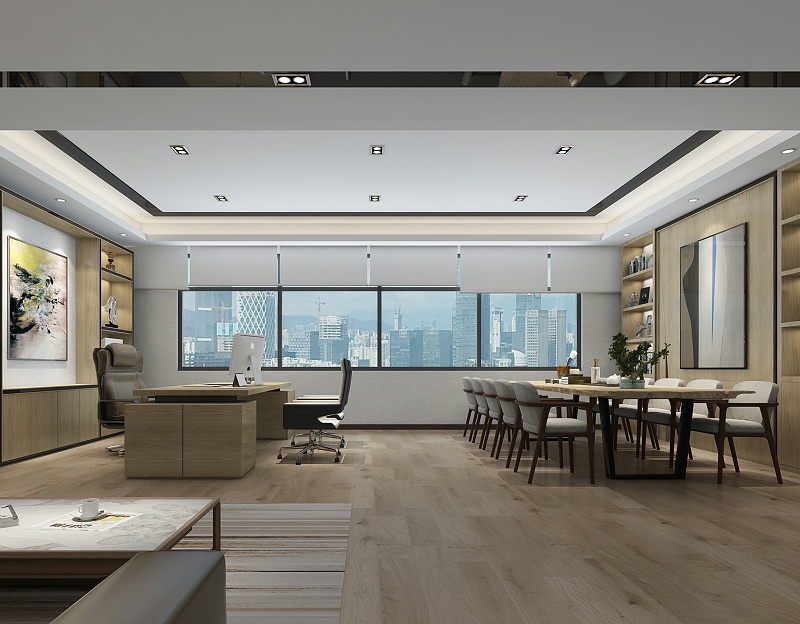 中式辦公室設(shè)計(jì)效果圖